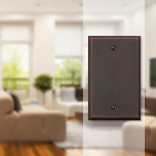 AMERELLE 68BDB Manhattan Single Blank Cast Metal Wallplate in Aged Bronze - size: 1 Blank