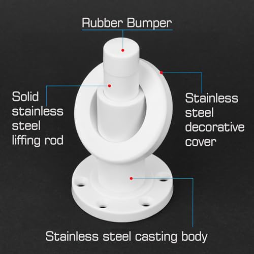 Adjustable Height 304SS Door Stopper, White,1Pack - color: White