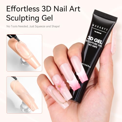 Makartt 3D Gel Nail Art, 15g Sculpting Gel for Molding and Drawing DIY - color: A01-Clear