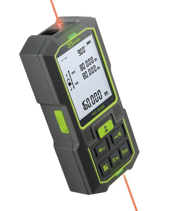 Inkerma Dual Laser Measurement Tool, 525Ft/160M Bilateral Laser Distance Meter, Rechargeable Laser Measure with Ft/in/M Multiple Units, Angle Sensor, Pythagorean Mode, Area and Volume - style: 525ft