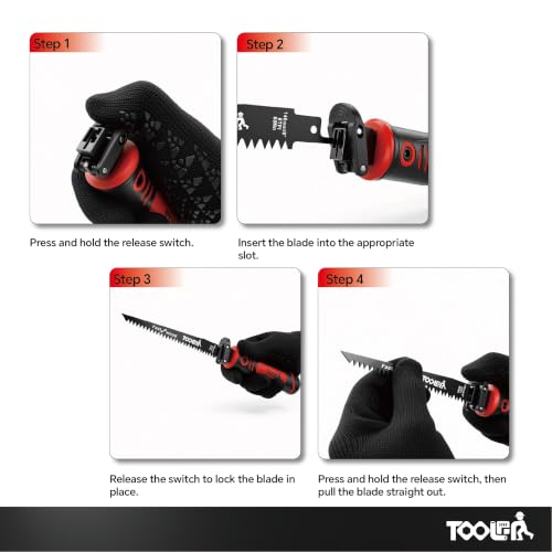 8-In-1 Multi Blades Hand Saw, Drywall, Hacksaw, Jab Saw & Wood Cutter Tool - color: Red