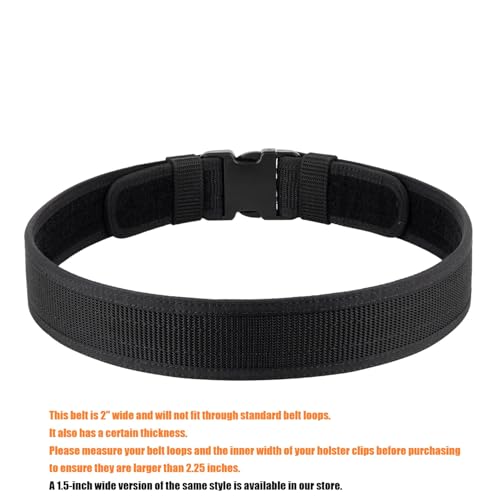 Security EMS EMT Firefighters Work Belt 2" Wide Camping Hiking Utility Tool Belt Airsoft Paintball Gear Holster Belt - color: Black(2 Inch Width), size: Medium