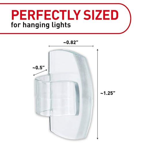 Command Outdoor Light Clips, Clear, 20 Clips, 24 Weather Resistant Strips (Pack of 3) - size: 20 Clips (Pack of 3)