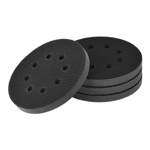 4Pcs 5 Inch Interface Pads, 8 Hole Foam Sanding Pads