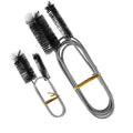 2pcs Flexible Long Drain Brush Set, Hose Pipe Stainless Steel Nylon Bristles Brushes with Dual Heads Tube Cleaner Brush for Kitchen, Sink, Drain Pipe, and Pipe Cleaning Tool - color: Black