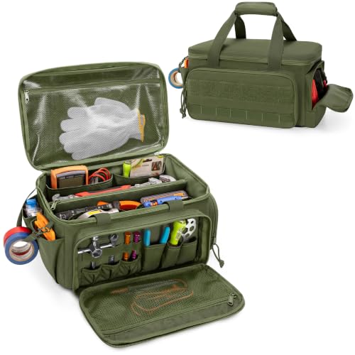 Rexmica 14-Inch Tool Bag Tool Storage Organizer Tactical Range Bag, Green - color: Green