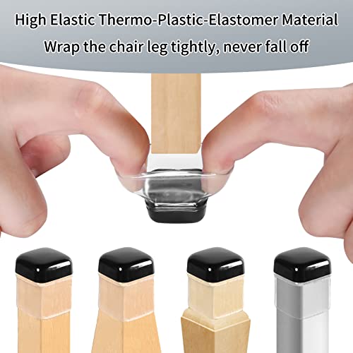 Ezprotekt 24 Pcs Chair Sliders for Carpet, Square Chair Glides for Carpet, Teflon Furniture Pads Glides, Bar Stool Protectors Caps, Furniture Sliders for Chair Table Desk Clear (S Fit: 0.55"- 0.75") - size: S-Clear