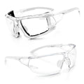 UKNOW Safety Glasses - Anti Fog Wraparound Lenses - Removable Foam Gasket - ANSI Z87.1 Protective Eyewear - Impact Resistant - color: White