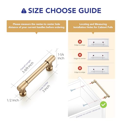 Ravinte Champagne Bronze Kitchen Pulls Cabinet Handles 3 Inch 5 Pack - color: Champagne Bronze, size: 3 Inches Hole Center