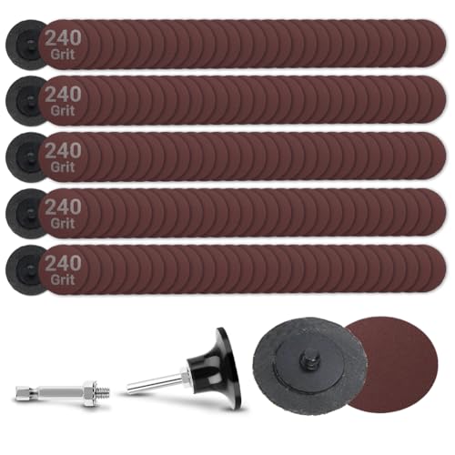 150Pcs 2 inch R-Type Quick Change Aluminum Oxide Surface Conditioning Sanding Discs Set 240 Grit with Adapter & Backing Pad - style: 240 Grit