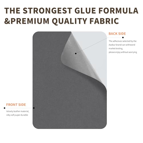 Azobur Sofa Fabric Repair Patch, 6 Piece Microfiber Patches, Self Adhesive Fabric Sofa Patch Repair Fabric, Luxurious Look, Quick Fix Sofa.(Gray) - color: Gray