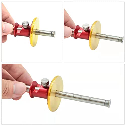 YOSELIN Wheel Marking Gauge Reader Window 8 Inch | Wood scribe layout with dual fixed cutters. Easy read scale eliminates bend-down guesswork. Speeds cabinet project workflow. - color: Red