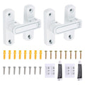 uxcell 2Pcs Barn Door Lock, Zinc Alloy 90/180 Degree Flip Gate Latches, Adjustable Security Sliding Door Latch Lock with Screws for Cabinet, Bathroom, Window, Garden, White with Sticker - color: White
