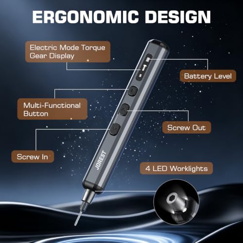 JOREST 70-in-1 Mini Precision Electric Screwdriver Set-64 S2 Magnetic Bits