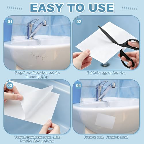 30 Pcs Bathtub Patch Kit Siding Wall Repair - style: Round and Rectangle