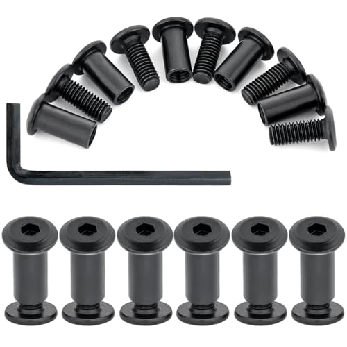 25 Pcs M8x20mm Black Furniture Bolt Cabinet Connector Screws for Furniture - size: M8x20mm