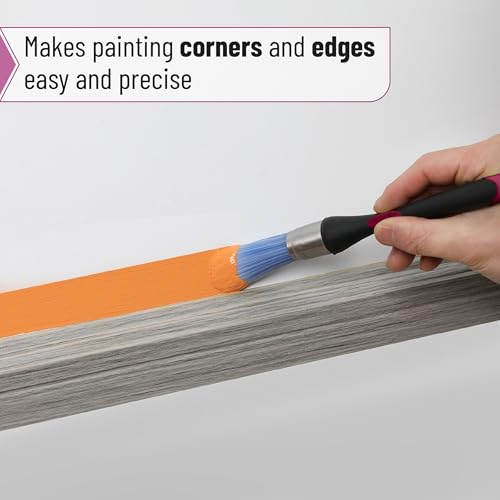 Bates- Trim Brush, 0.75 Inch, Edge Painting Tool, Trim Paint Brushes, Trimmer Edger, Trim Brush - color: Black-dusty Rose, size: 0.75 inch, 1 Pack