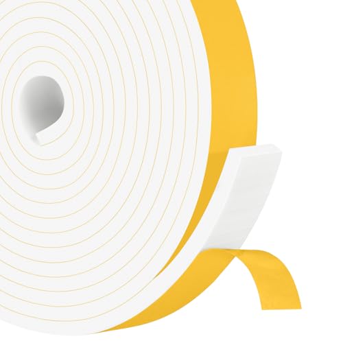 Strong Adhesive Foam Seal Strip, Multi-Gap Sealing, Cut Energy Bills - color: White, size: 1 In x 1/4 In x 33Ft