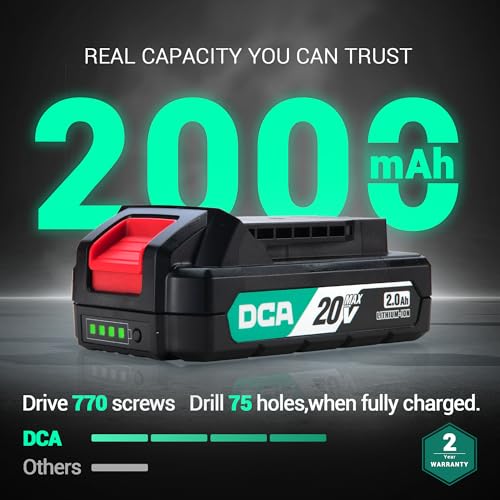 DCA 20V Cordless Hammer Drill Set, 354 In-lb Torque, 1/2" Keyless Chuck, 22500 IPM, 2 Variable Speeds, 18+1+1 Position, Power Impact drill with 14 Drill/Driver Bits for Brick, Metal, Wood ADJZ2035i13 - style: 354 In-lb hammer drill
