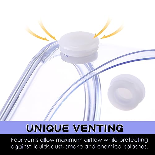 Yunsailing Protective Safety Goggles Lab Over Glasses Clear Anti Fog Eye Protection Goggles for Men Women - color: Clear White