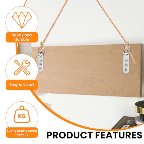 Aifeier ET 12pcs D Ring Picture Hangers, Extra Large 4-Hole with 48 Screws