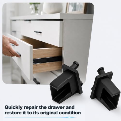 2-Pack Drawer Slide Socket Replacement for Merillat 471029/471037, Left Right Drawer Rail Sockets, Cabinet Drawer Track Repair Parts, Secure Fit Drawer Slide Bracket