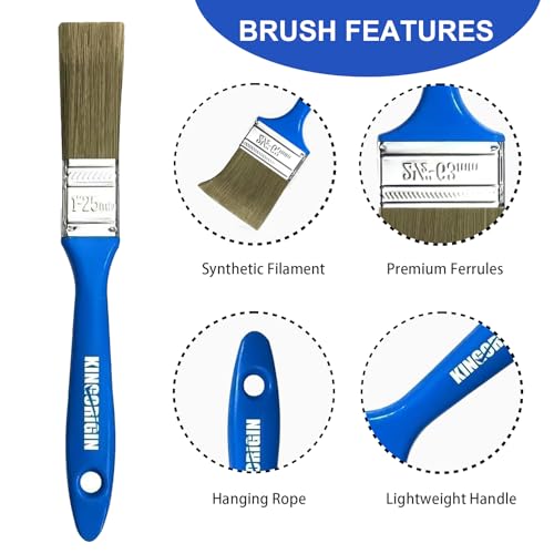 King Origin Versatile Paint Brush Set 40 PCS 1 Inch Paint Brushes - color: 40 Pack, 1 Inch
