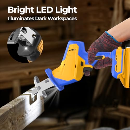 Cordless Reciprocating Saw Compatible with Dewalt 20V Battery(Battery not include) Cordless Sawzall for Wood/Metal/PVC Cutting with Brushless Motor, 4 Blades