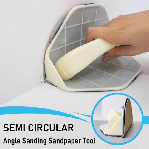 Right Angle Sanding Tool Hands Drywall Corner Sander Hook & Loop Discs - size: Right Angle Sanding Tool Set