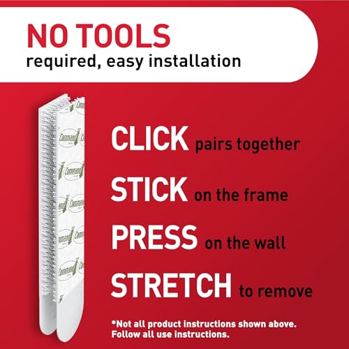 Command Medium Picture Hanging Strips, 5 lb per Strip, 100 Pairs, White - size: 100 Pairs
