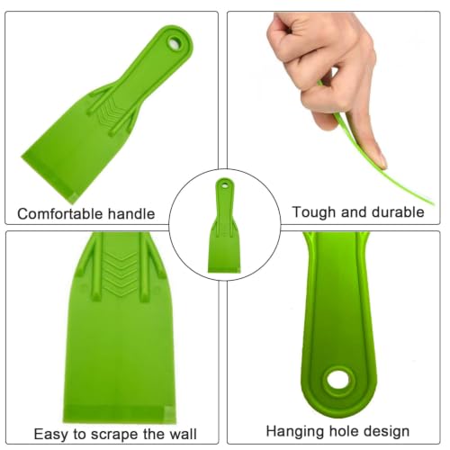 Plastic Putty Knife, 2" Flexible Paint Scraper Spackle Tool, 6/Pack