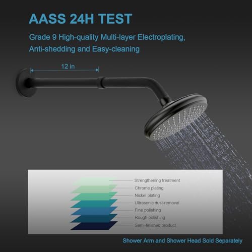 OFFO Shower Head Extension Arm, 12 in Shower Arm Extension Shower Head Extender Made of 304 Stainless Steel Shower Pipe Extension, Matte Black - color: Matte Black, style: 12 in