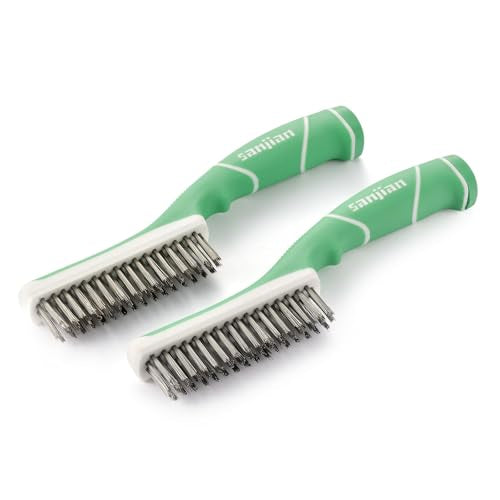 Wire Brush 2Pcs, Stainless Steel Bristle Wire Brushes for Cleaning Rust