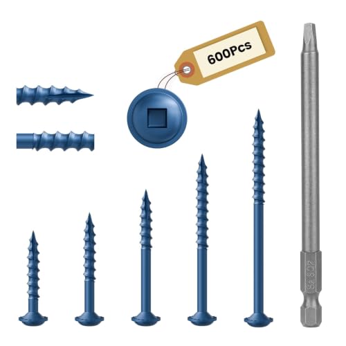 Kryonix #8 Pocket Hole Screws Assortment Kit, 600PCS in 5 Sizes - size: Assorted Sizes