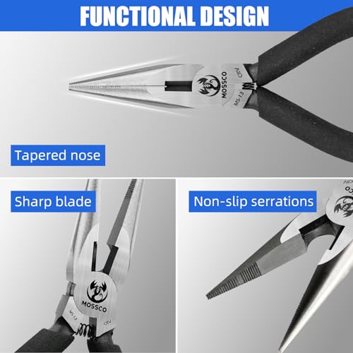 Needle Nose Pliers, 5" Mini Long Nose Pliers with Cutter, Serrated Jaw Precision Small Needle Nose Pliers for Jewelry Making, Bending Wire, Crafts, Electronic Repair - size: 5''-1 pack