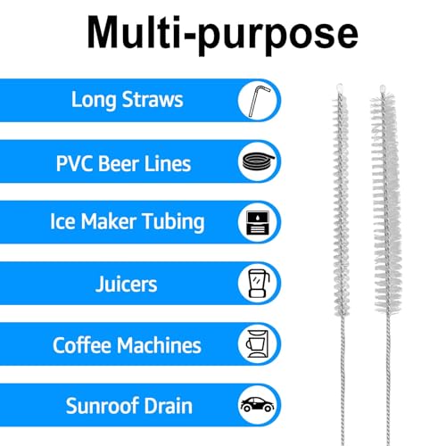 Long Straw Cleaner Brush - Long Pipe Cleaners, Long Tube Cleaning Brush