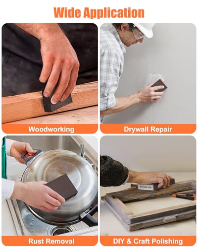 10 Pack Sanding Sponge, Washable and Reusable Sanding Block, Wet or Dry Use