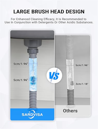 SARDVISA 66 Inch Drain Cleaning Brush, Flexible Long Pipe Cleanner Tool - size: Large clean brush