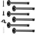 6 Pack Pipe Shelf Brackets 10 Inch, Industrial Iron Pipe Floating Shelves Bracket Heavy Duty Metal Shelving Brackets for DIY Shelves - size: 10 inch - 6 Pack