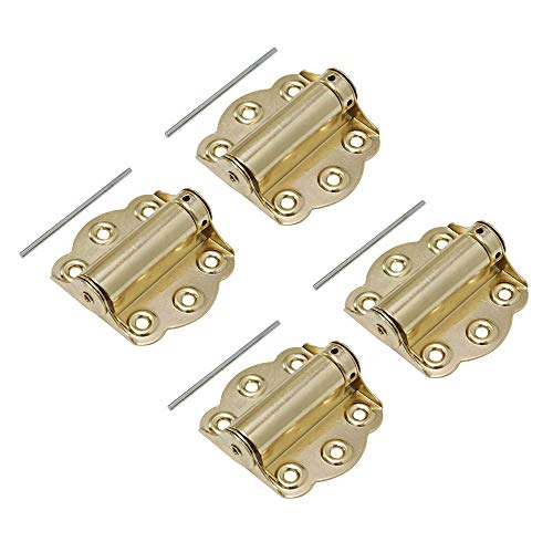 Litepak Adjustable Screen Door Hinge Professional Grade Hardware Self-Closing Easy Install (4 Pack, Polished Brass) - color: Polished Brass, size: 4 Pack