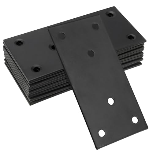 30 Pack 4" x 2" Stainless Steel Mending Plates Black, 2mm Thick Heavy Duty Flat Straight Brace Brackets with 180 Screws, Bracket Repair Plates, Fixing Joining Plates for Furniture - size: 30 Pack 4x2 Inch