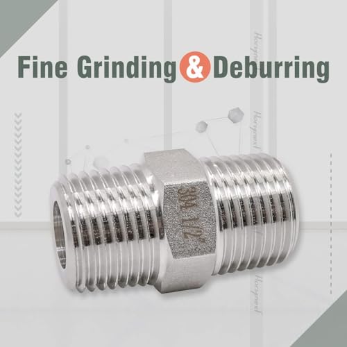1/2 NPT Nipple, 304 Stainless Steel Hex 1/2 Nipple pipe fittings - size: NPT1/2