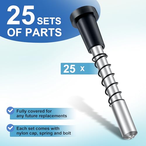 25 Pack Window Screen Plunger Latches with Caps Black - color: Black