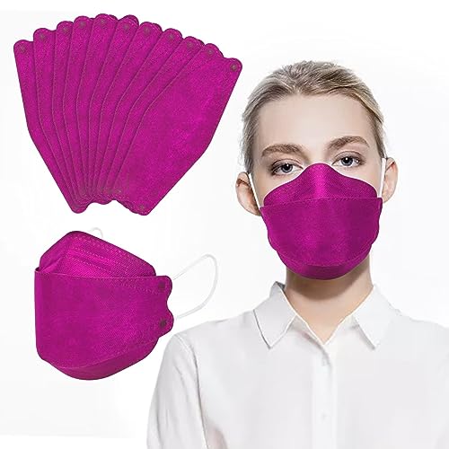Borje KN95 Face Masks 50 Pack,Breathable Comfortable and Disposable KN95 Mask,Masks for Adults - color: Rose Red=50pcs