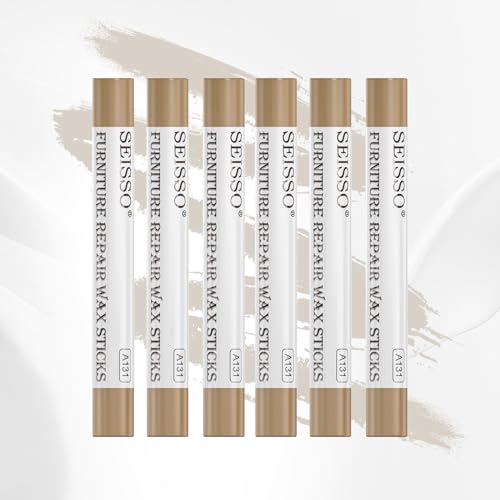 SEISSO Furniture Repair Crayon, 6 Pcs - Wood Filler Sticks, Scratch Repair Wax, Furniture Marking Repair - Scratch, Hole, Table, Wood Floor, Guitar, Covering, Instrument Fill Sticks-Cherry Wood - color: Cherry Wood 6pcs
