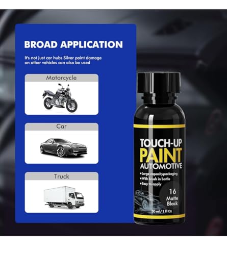 Gloss Black Rim Touch Up Paint, Rim Repair Kit Curb Rash - color: Gloss Black
