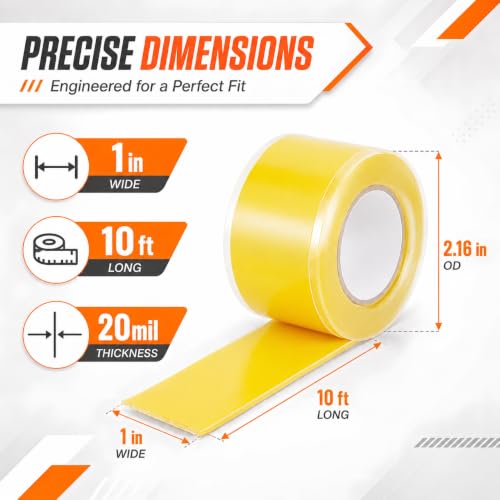 Self Fusing Silicone Tape 2 Rolls Emergency Plumbing Repair 1 In x 10 Ft - color: Yellow