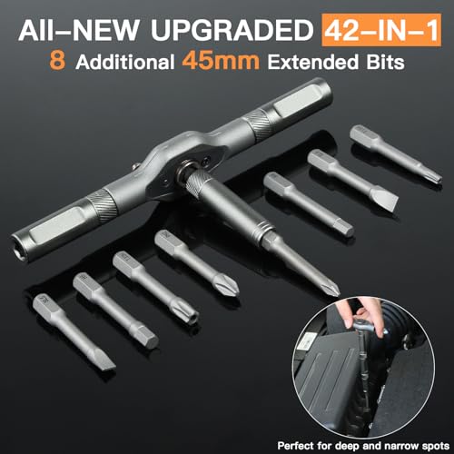 42 in 1 Multitool Set, Repair Tool Kit, Detachable Allen Wrench Ratchet Set - color: 42 in 1