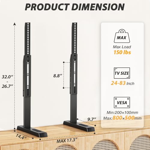 TAVR Universal Table Top TV Stand Base for 24-83 inch TVs Hold up to 150lbs - size: 24-83 inch Screens