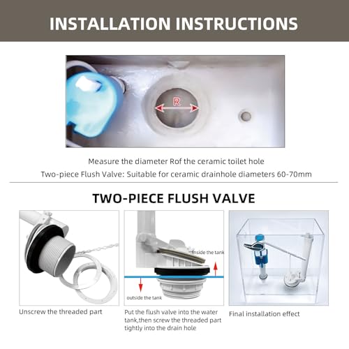 2-Inch Toilet Flush Valve Repair Kit for 2-Piece Tank